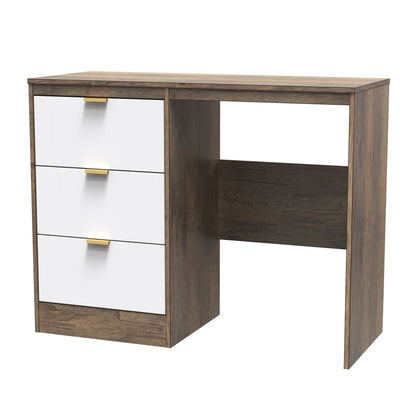Nashville F Desk White & Vintage Oak 3 Drawers 97cm