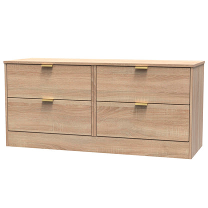 Nashville F Large Chest of Drawers Light Oak 4 Drawers 115cm