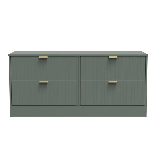 Nashville F Large Chest of Drawers Green 4 Drawers 115cm