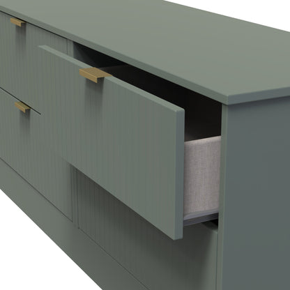 Nashville F Large Chest of Drawers Green 4 Drawers 115cm