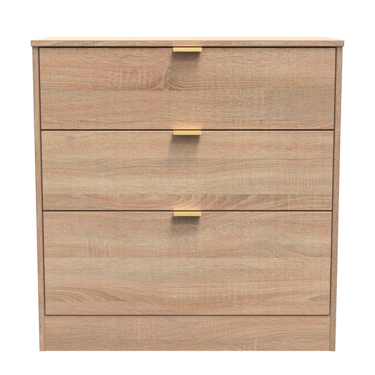 Nashville F Chest of Drawers Light Oak 3 Drawers 77cm