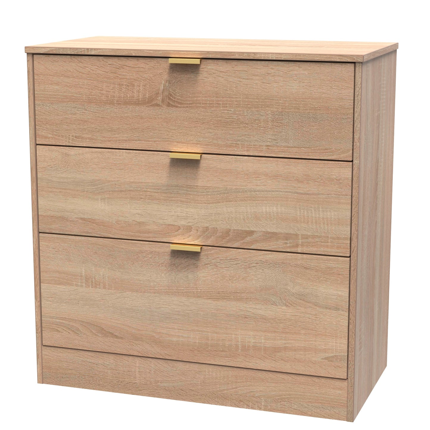 Nashville F Chest of Drawers Light Oak 3 Drawers 77cm