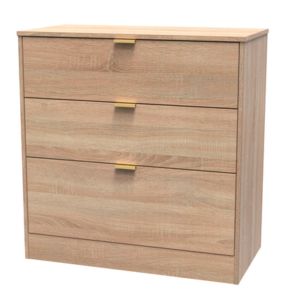 Nashville F Chest of Drawers Light Oak 3 Drawers 77cm
