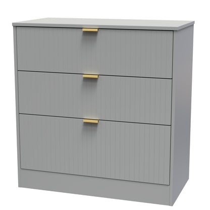 Nashville F Chest of Drawers Grey 3 Drawers 77cm