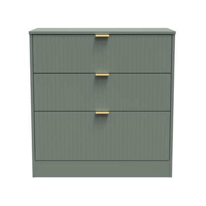 Nashville F Chest of Drawers Green 3 Drawers 77cm