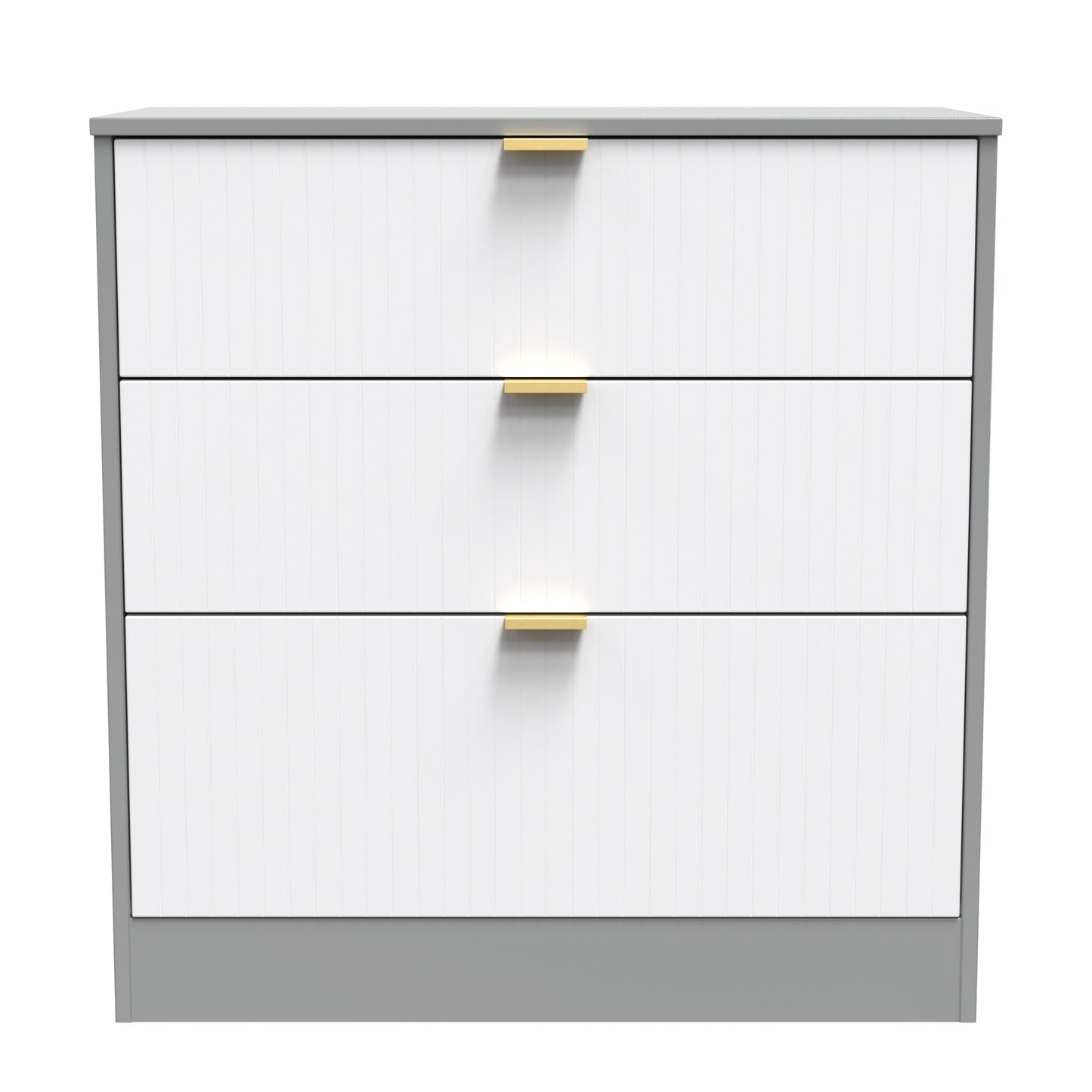 Nashville F Chest of Drawers White & Grey 3 Drawers 77cm