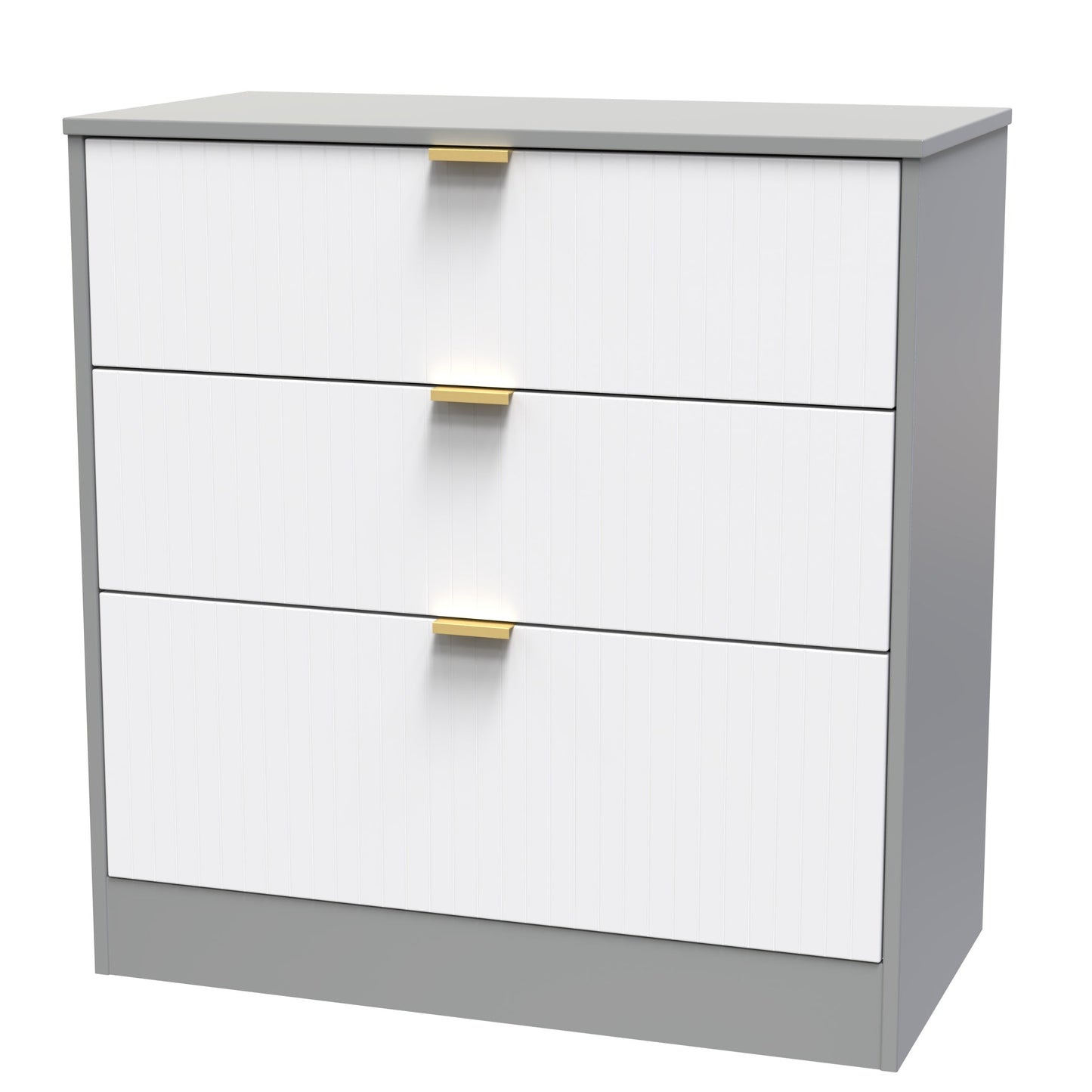 Nashville F Chest of Drawers White & Grey 3 Drawers 77cm
