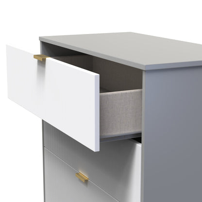 Nashville F Chest of Drawers White & Grey 3 Drawers 77cm