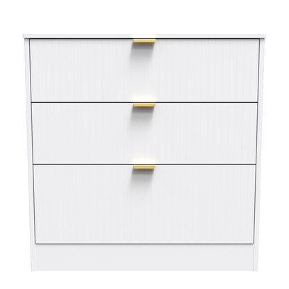 Nashville F Chest of Drawers White 3 Drawers 77cm