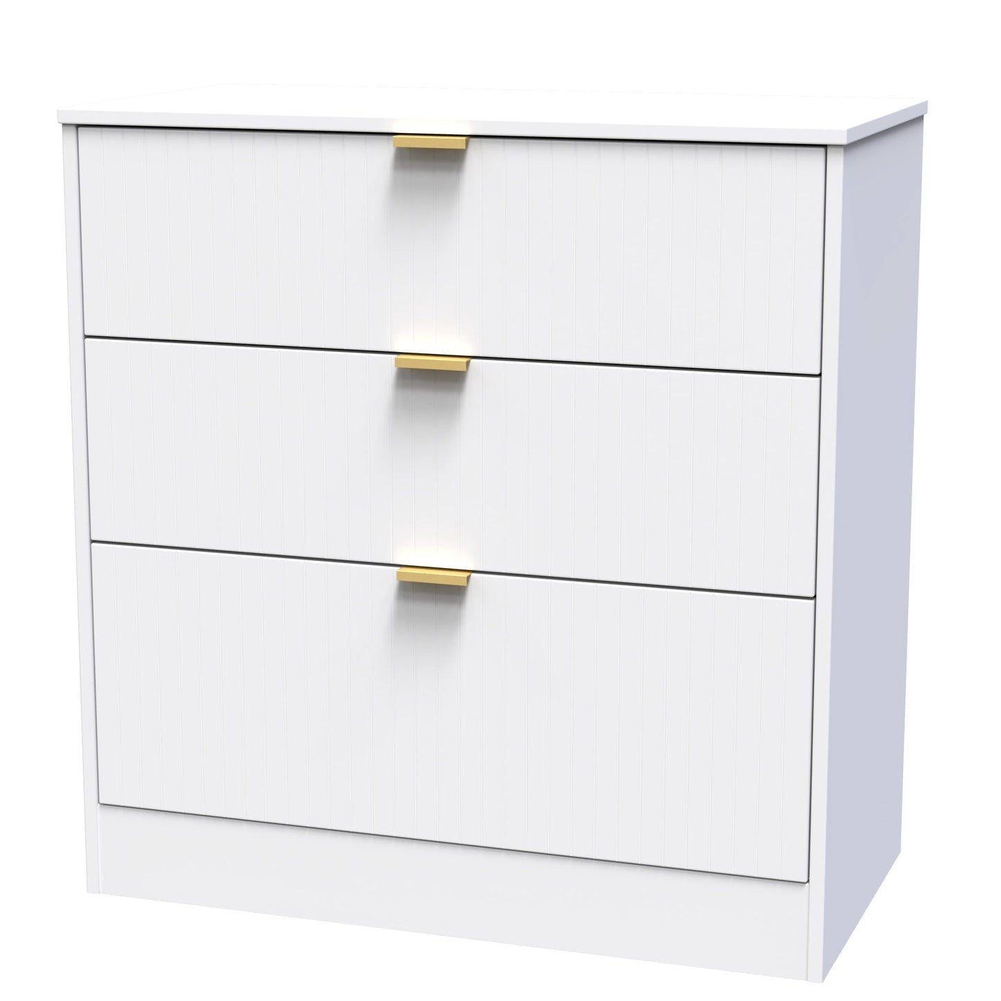Nashville F Chest of Drawers White 3 Drawers 77cm