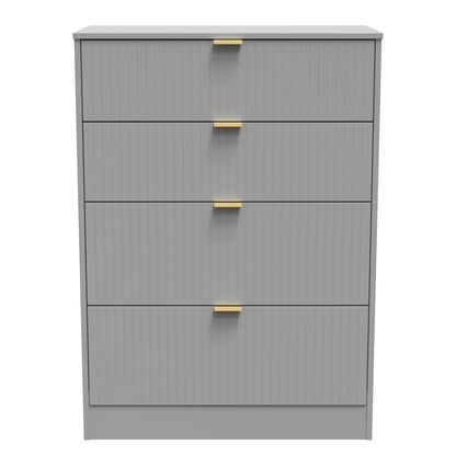 Nashville F Tall Chest of Drawers Grey 4 Drawers 77cm