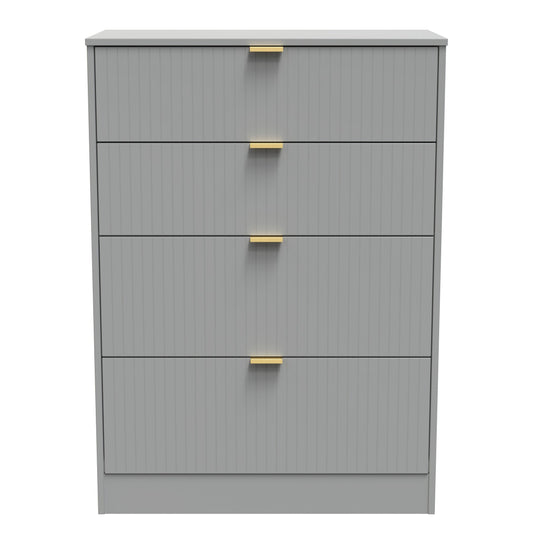 Nashville F Tall Chest of Drawers Grey 4 Drawers 77cm