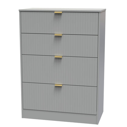 Nashville F Tall Chest of Drawers Grey 4 Drawers 77cm