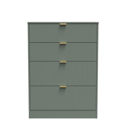 Nashville F Tall Chest of Drawers Green 4 Drawers 77cm
