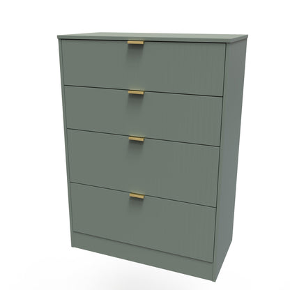 Nashville F Tall Chest of Drawers Green 4 Drawers 77cm