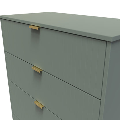 Nashville F Tall Chest of Drawers Green 4 Drawers 77cm
