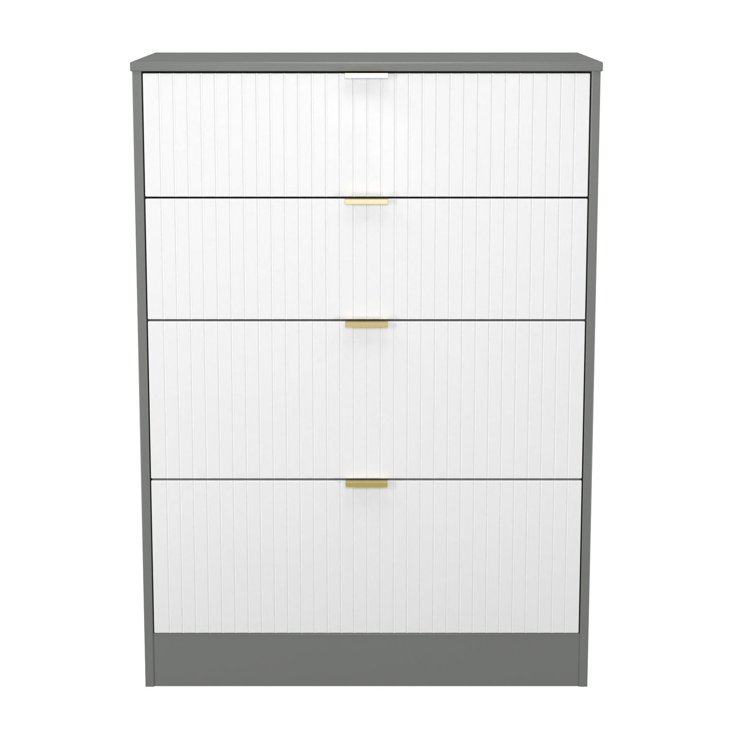 Nashville F Tall Chest of Drawers White & Grey 4 Drawers 77cm