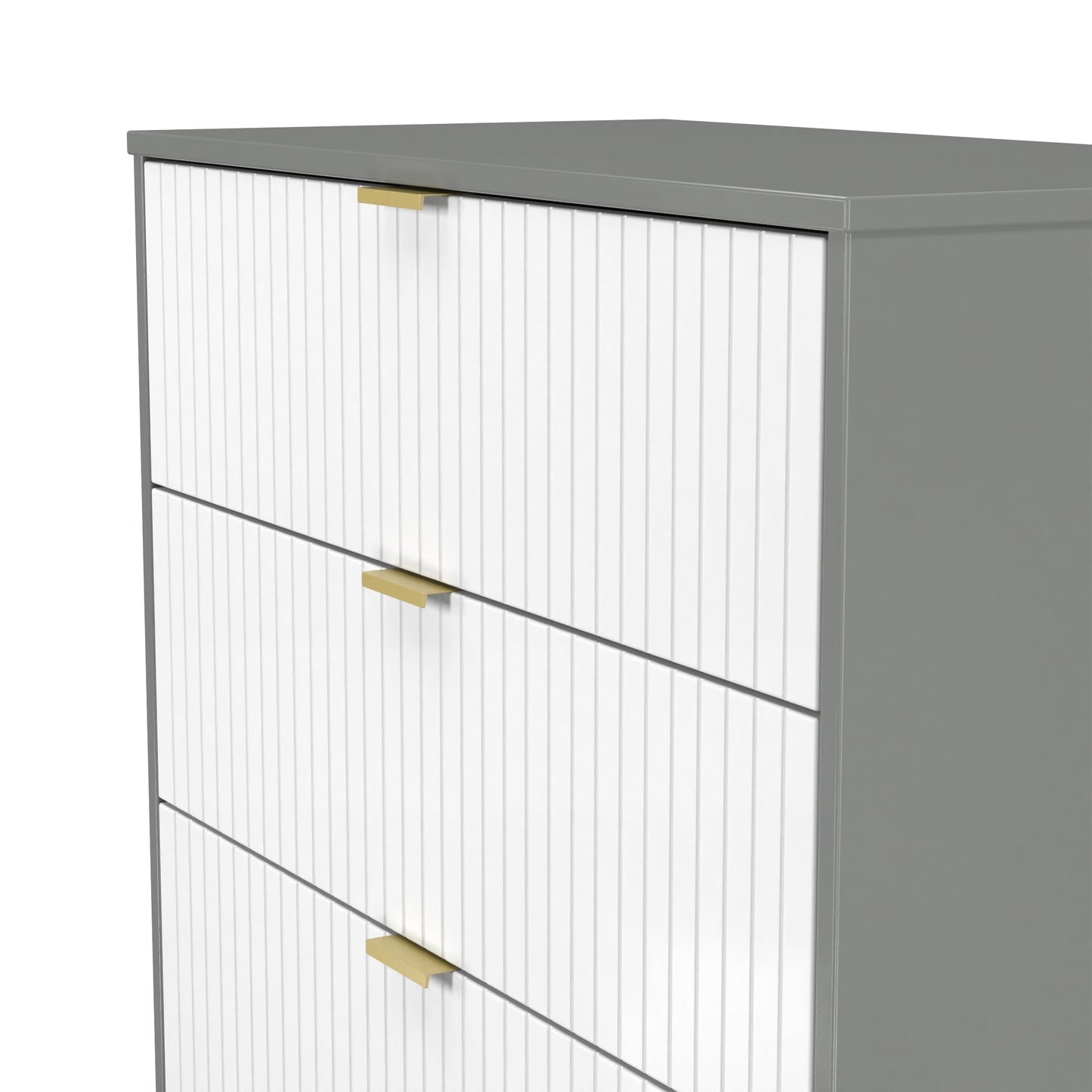 Nashville F Tall Chest of Drawers White & Grey 4 Drawers 77cm