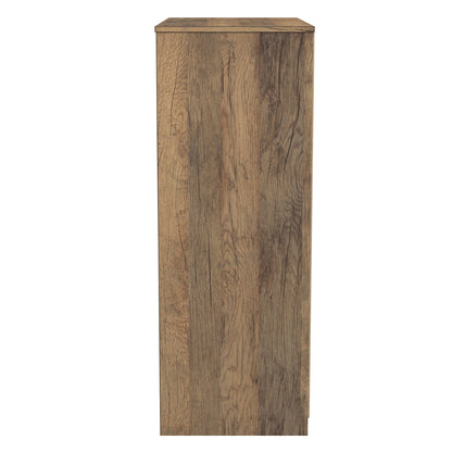 Nashville F Tall Chest of Drawers White & Vintage Oak 4 Drawers 77cm