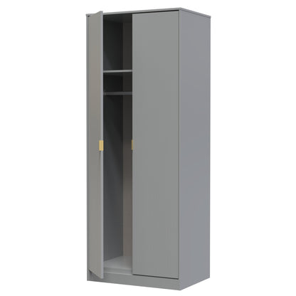 Nashville F Tall Wardrobe Grey 2 Doors 1 Shelf 77cm