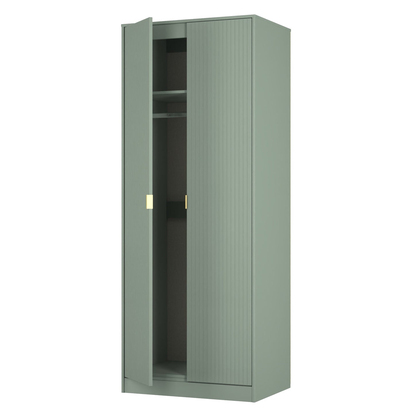 Nashville F Tall Wardrobe Green 2 Doors 1 Shelf 77cm