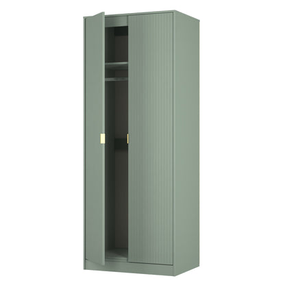Nashville F Tall Wardrobe Green 2 Doors 1 Shelf 77cm