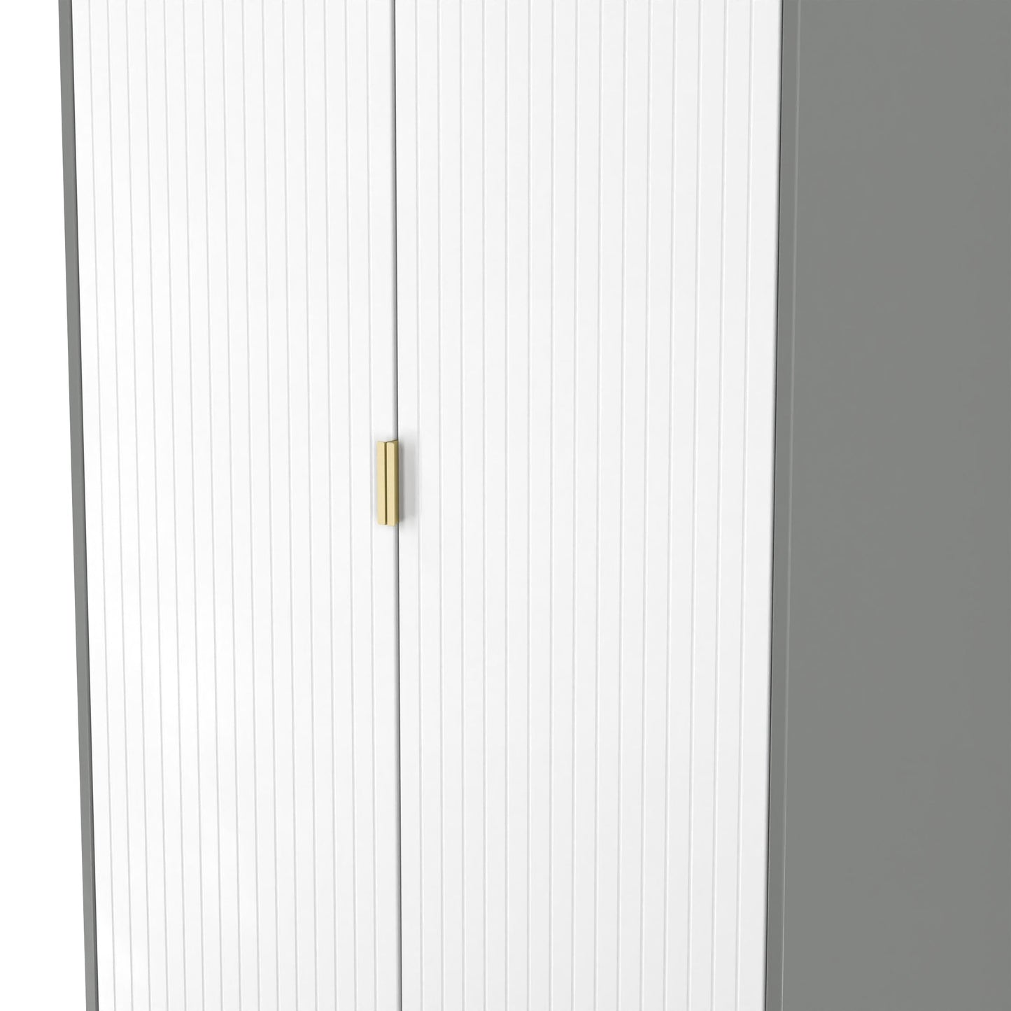 Nashville F Tall Wardrobe White & Grey 2 Doors 1 Shelf 77cm