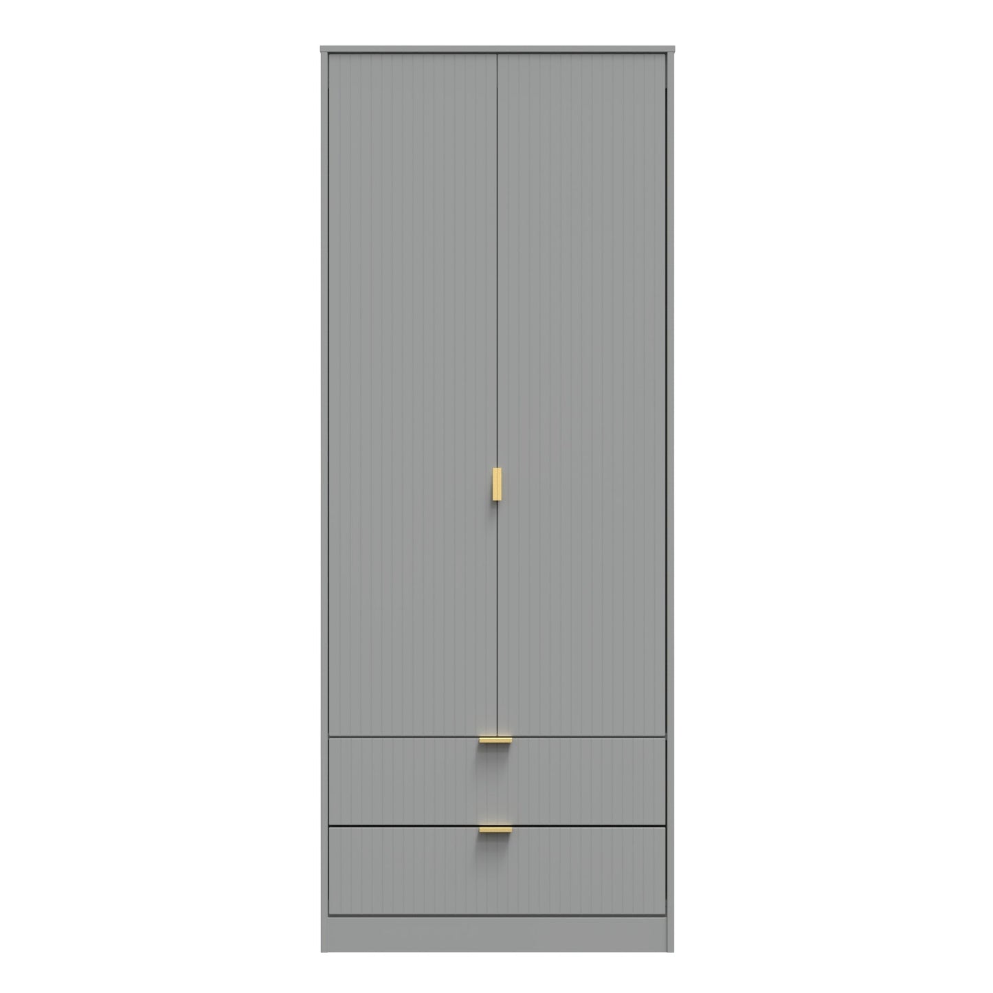 Nashville F Tall Wardrobe Grey 2 Doors 2 Drawers 77cm