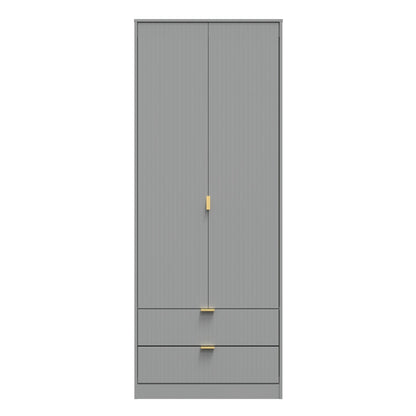 Nashville F Tall Wardrobe Grey 2 Doors 2 Drawers 77cm