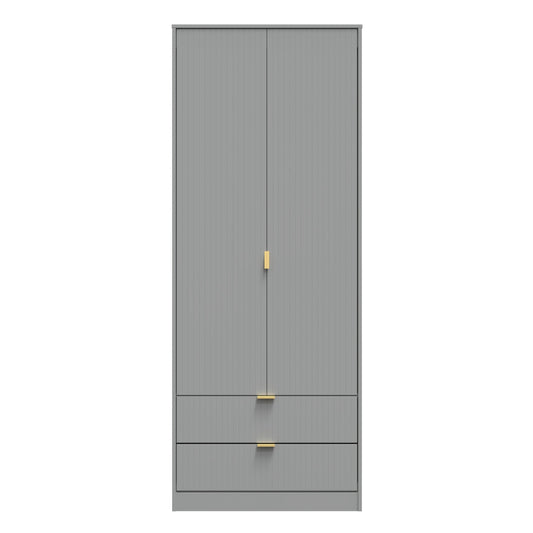Nashville F Tall Wardrobe Grey 2 Doors 2 Drawers 77cm