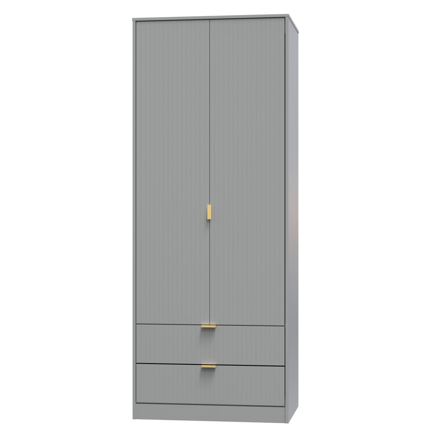 Nashville F Tall Wardrobe Grey 2 Doors 2 Drawers 77cm