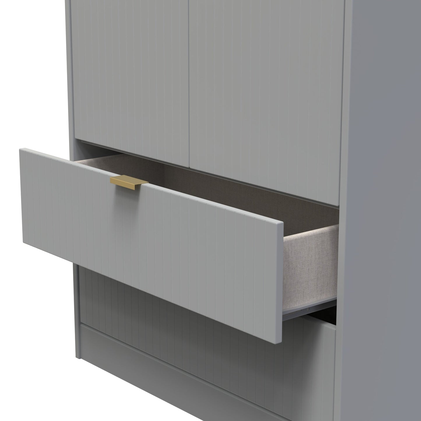 Nashville F Tall Wardrobe Grey 2 Doors 2 Drawers 77cm