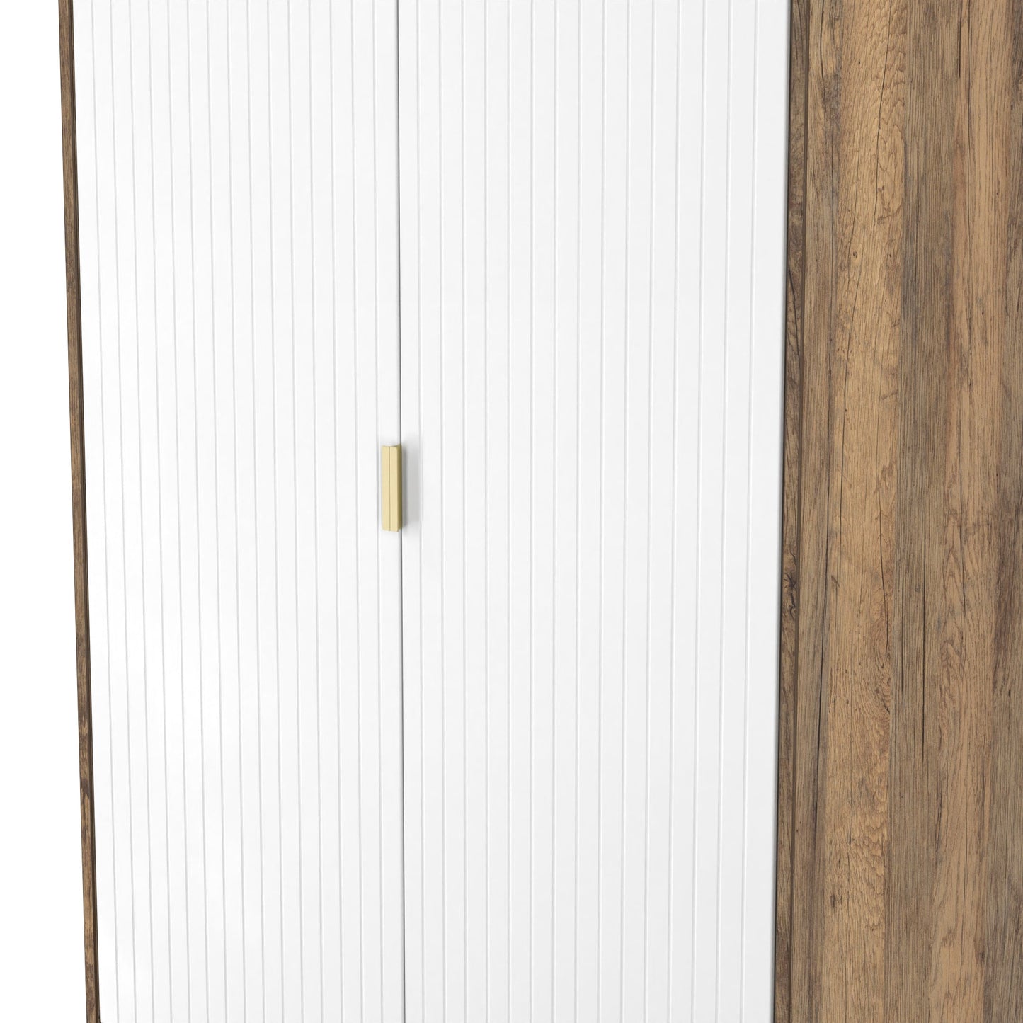 Nashville F Tall Wardrobe White & Vintage Oak 2 Doors 2 Drawers 77cm