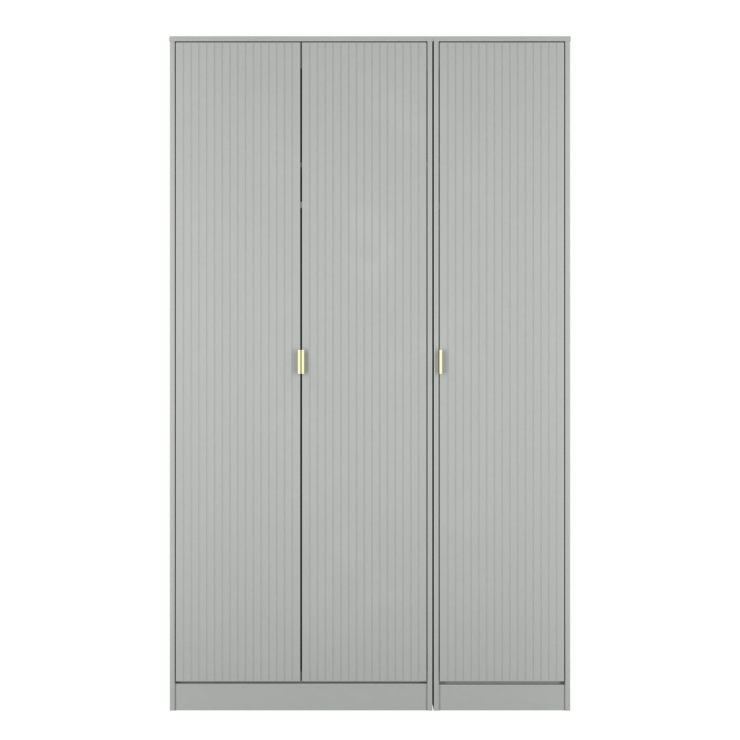 Nashville F Tall Wardrobe Grey 3 Doors 1 Shelf 116cm