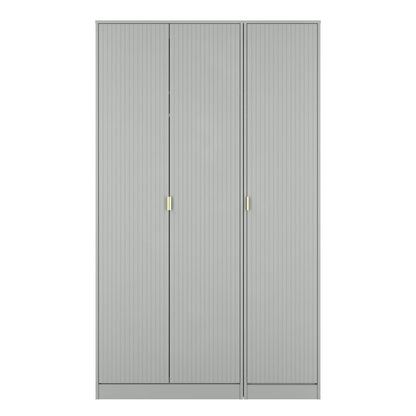 Nashville F Tall Wardrobe Grey 3 Doors 1 Shelf 116cm