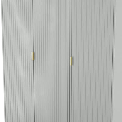 Nashville F Tall Wardrobe Grey 3 Doors 1 Shelf 116cm