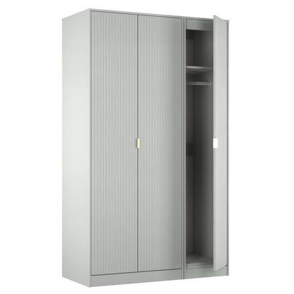 Nashville F Tall Wardrobe Grey 3 Doors 1 Shelf 116cm