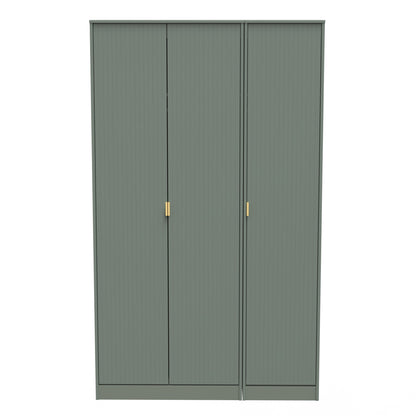 Nashville F Tall Wardrobe Green 3 Doors 1 Shelf 116cm