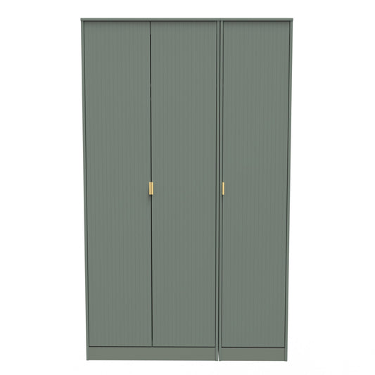 Nashville F Tall Wardrobe Green 3 Doors 1 Shelf 116cm