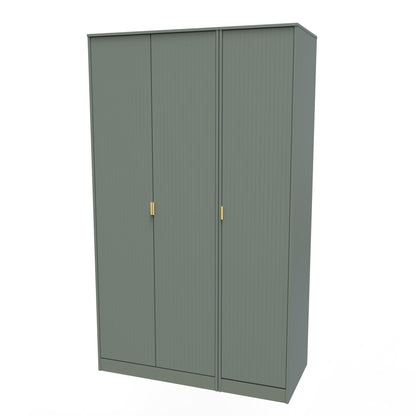 Nashville F Tall Wardrobe Green 3 Doors 1 Shelf 116cm