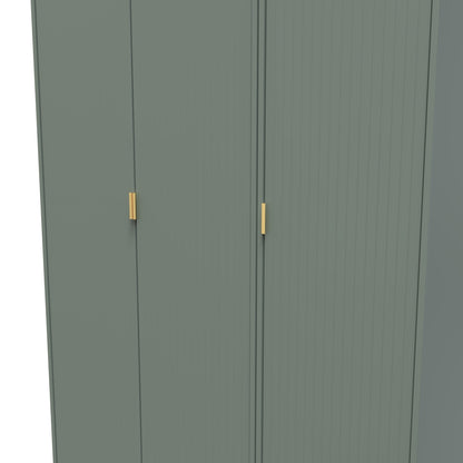 Nashville F Tall Wardrobe Green 3 Doors 1 Shelf 116cm