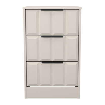 New York C Bedside Table Off-white 3 Drawers 45cm