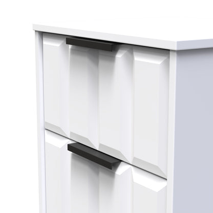 New York C Bedside Table White 3 Drawers 45cm