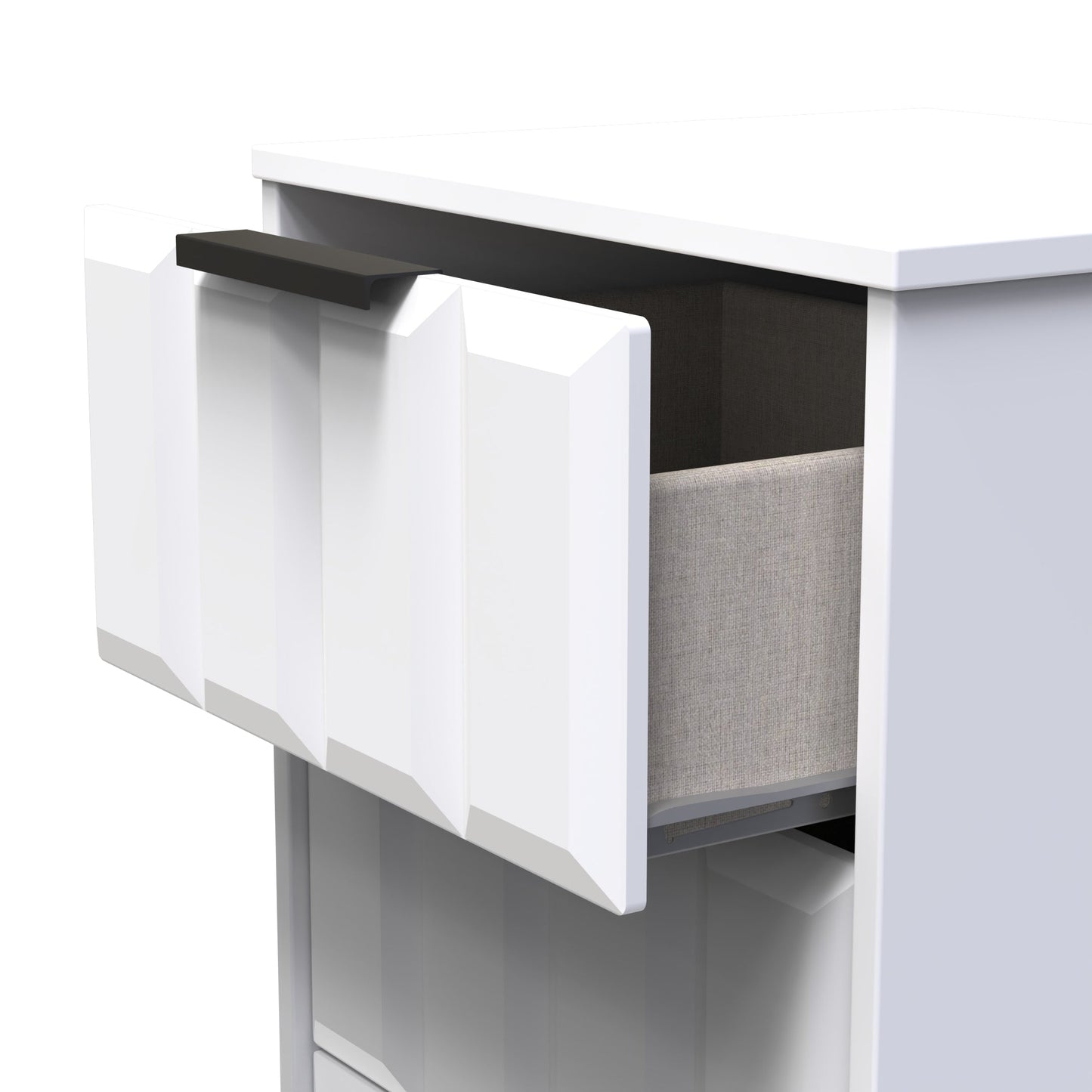 New York C Bedside Table White 3 Drawers 45cm