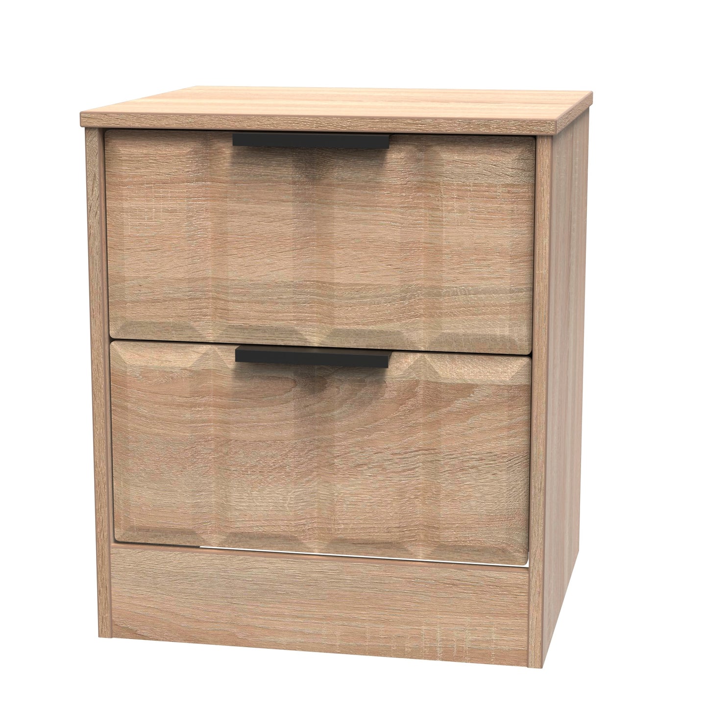 New York C Bedside Table Light Oak 2 Drawers 45cm