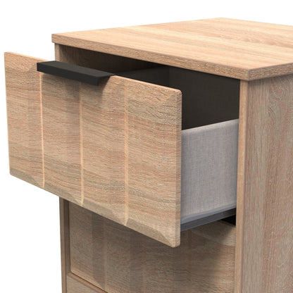 New York C Bedside Table Light Oak 2 Drawers 45cm