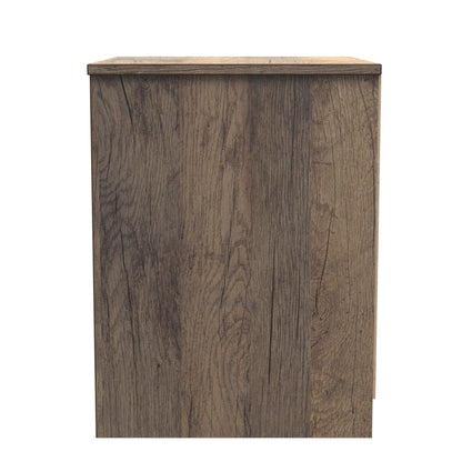 New York C Bedside Table White & Vintage Oak 2 Drawers 45cm