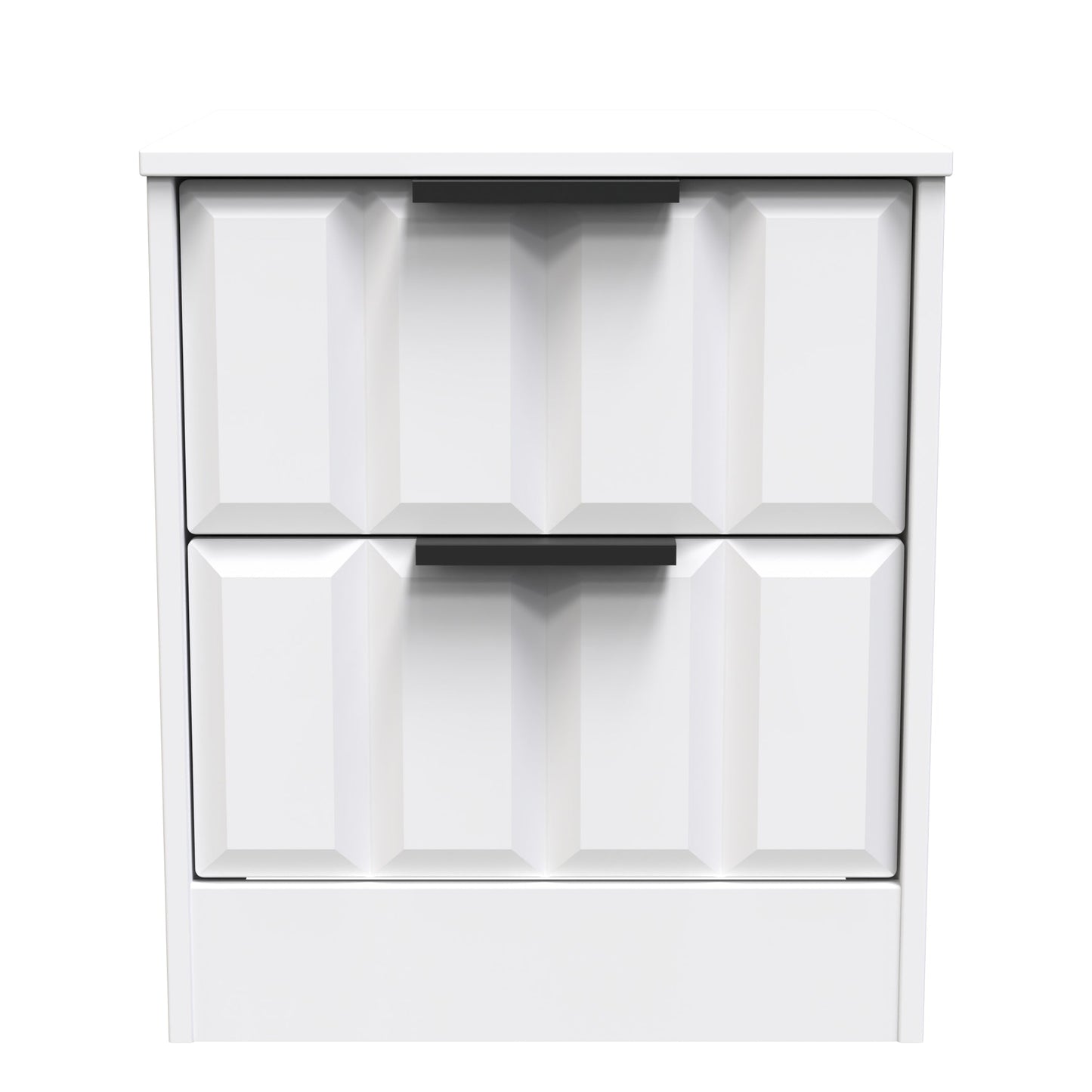 New York C Bedside Table White 2 Drawers 45cm