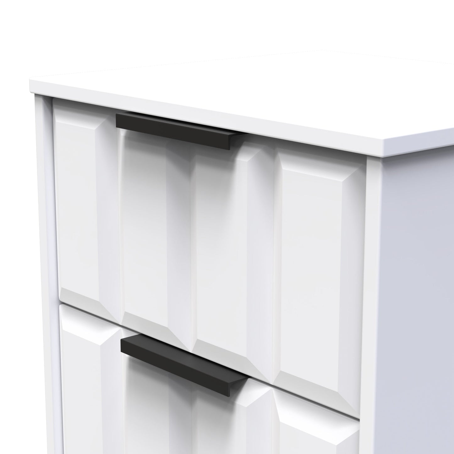 New York C Bedside Table White 2 Drawers 45cm