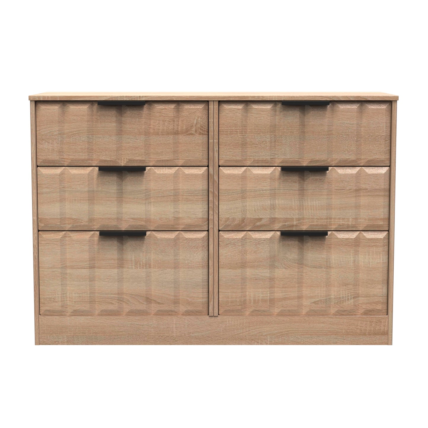 New York C Large Chest of Drawers Light Oak 6 Drawers 115cm